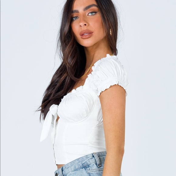 Princess Polly Elouise White Crop Top - Picture 5 of 8